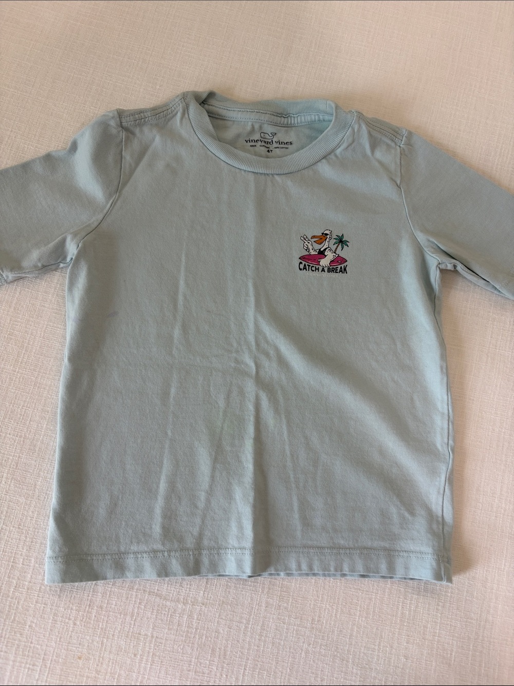 Vineyard Vines Kids Light Blue 'Catch a Break' Short Sleeve Tee